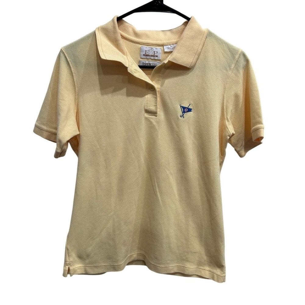 E.P. Pro Tour Dry Yellow Polo Golf Shirt Size Small